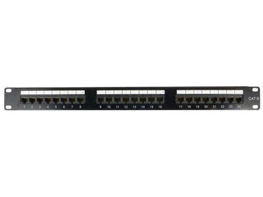 LMS DATA Cat6 Network RJ45 Patch Panel with Back Bar 24 Port 1U 19" (110 Only) - Rack Sellers
