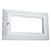 146mm x 86mm bevelled double face plate - White (4 Slot) - Rack Sellers