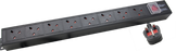 1U 19" 8 Way Vertical 13A switched PDU with surge protection - Comsx