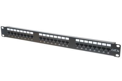 LMS DATA Cat5e Network Vertical RJ45 Patch Panel with Management 24 Port 1U 19" (Dual Use) - Rack Sellers