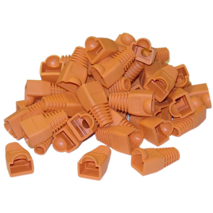 RJ45 BOOTS - Orange - Bag of 100 - Rack Sellers